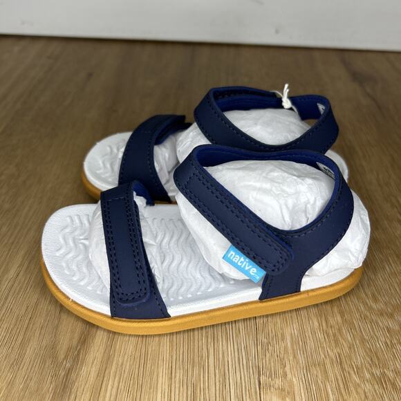 NATIVE TODDLER BOY C7 SANDAL CHARLEY REGETTA BLUE WHITE 62109100-4226 WATERPROOF - Picture 3 of 6